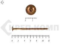 Саморезы с прессшайбой Torx, по дереву, желтый цинк   6.0х120 мм ПРОФИ HIMTEX (50 шт)