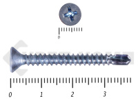 Саморез потай, цинк 4.8 x 38 сверло, DIN 7504P, (4000шт)