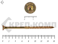 Саморезы Конструкционные, потай Torx, желтый цинк   8.0х160 мм (50 шт) 