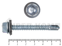 Саморез кровельный цинк, с шайбой EPDM, 6,3х 60 К КРЕП-КОМП (100шт) Фасовка