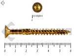 Саморезы Конструкционные, потай Torx, желтый цинк   4.5х 60 мм ПРОФИ HIMTEX (20 шт) – фото