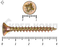 Саморез желтый цинк POZY 5х 40 Фасовка (500шт)