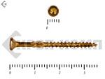 Саморезы Конструкционные, потай Torx, желтый цинк   3.0х 35 мм (500 шт) – фото